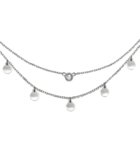 COLLAR CIRCULOS DOBLE CADENA PLATA 1ª
