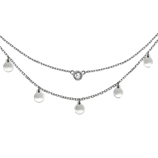 COLLAR CIRCULOS DOBLE CADENA PLATA 1ª