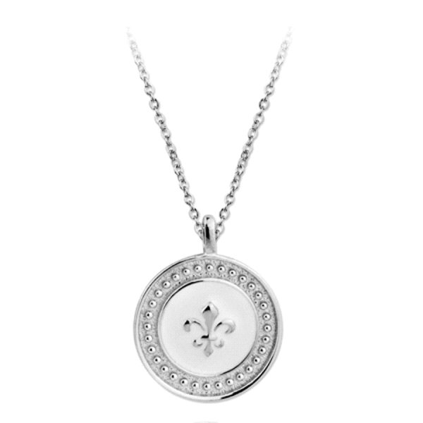 GARGANTILLA FLOR DE LIS PLATA 1ªLEY 18MM