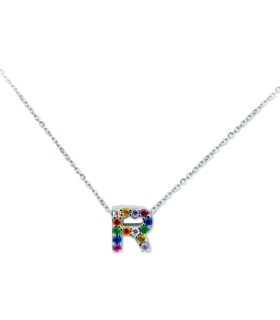 COLLAR LETRA  R  PLATA 1ª LEY 41 CM.