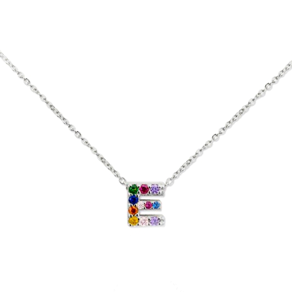 COLLAR LETRA  E  PLATA 1ª LEY 41 CM.