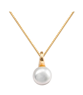 COLLAR PERLA COIN 9 MM. PLATA 1ª LEY 40