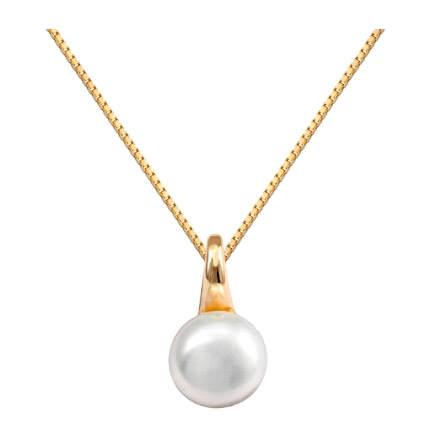 COLLAR PERLA COIN 9 MM. PLATA 1ª LEY 40