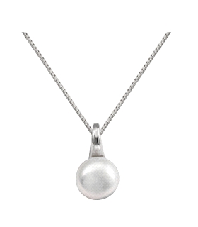 COLLAR PERLA COIN 9 MM. PLATA 1ª LEY 40