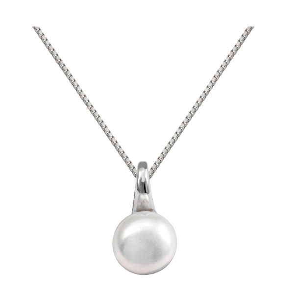COLLAR PERLA COIN 9 MM. PLATA 1ª LEY 40