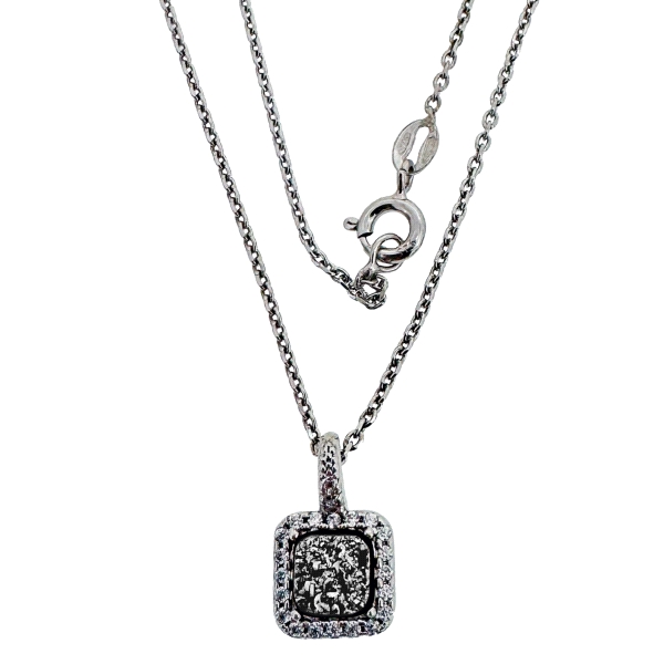 COLLAR PIEDRA DRUSA COLOR CIRCONITA PLAT