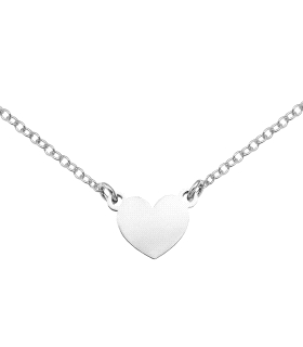 COLLAR CORAZON BRILLO PLATA 1ª LEY 40