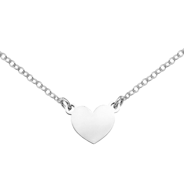 COLLAR CORAZON BRILLO PLATA 1ª LEY 40