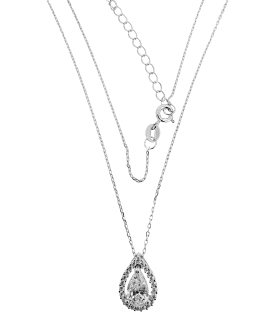 COLLAR CLASICO LAGRIMA PLATA 1ª LEY 40 +