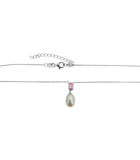 COLLAR PERLA PLATA 1ª LEY 40 + 5 CM.