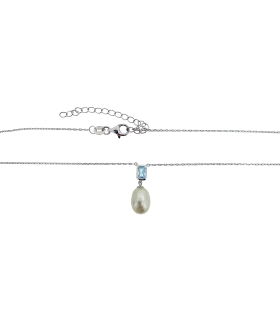 COLLAR PERLA PLATA 1ª LEY 40 + 5 CM.