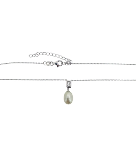 COLLAR PERLA PLATA 1ª LEY 40 + 5 CM.