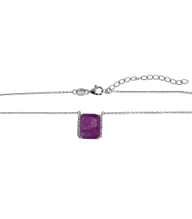 COLLAR MUJER AMATISTA PLATA 1ª LEY 40 +