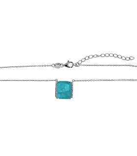 COLLAR MUJER AGUA MARINA PLATA 1ª LEY