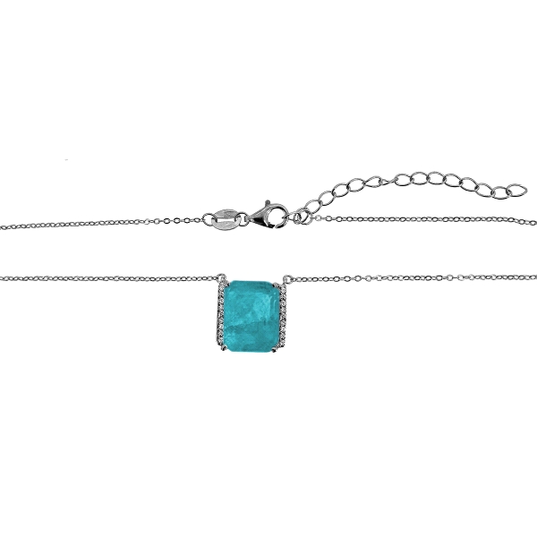 COLLAR MUJER AGUA MARINA PLATA 1ª LEY