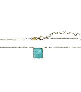 COLLAR MUJER AGUA MARINA PLATA 1ª LEY