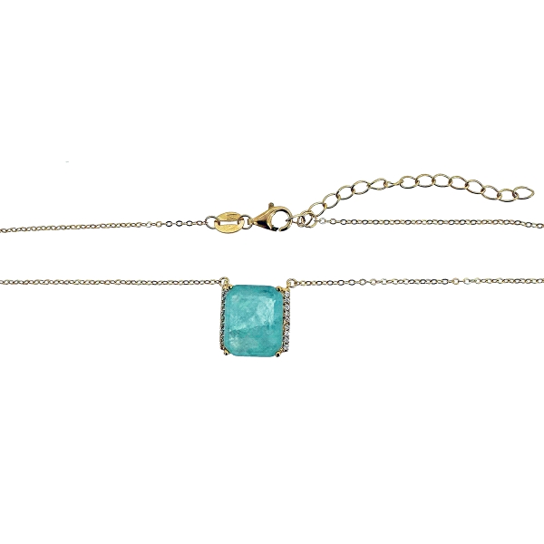 COLLAR MUJER AGUA MARINA PLATA 1ª LEY