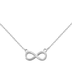 COLLAR INFINITO BRILLO PLATA 1ª LEY 40 +