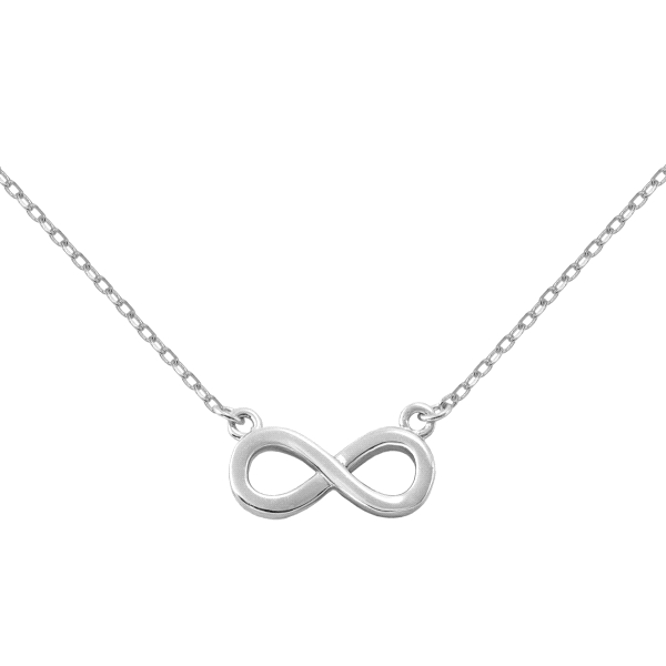COLLAR INFINITO BRILLO PLATA 1ª LEY 40 +