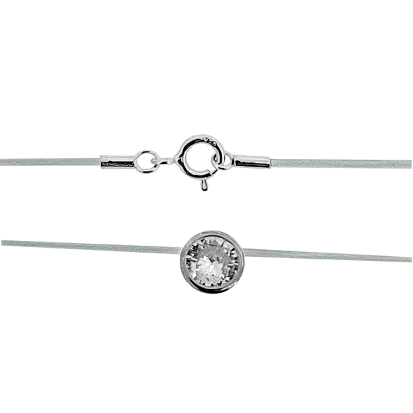 COLLAR PUNTO DE LUZ PLATA 1ª LEY 40 CM..