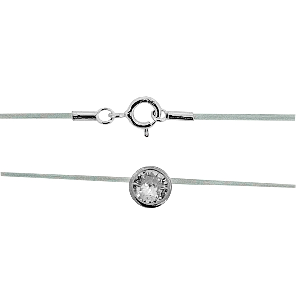 COLLAR PUNTO DE LUZ PLATA 1ª LEY 40 CM..