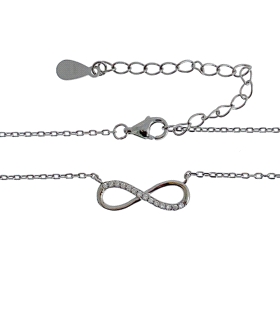 COLLAR INFINITO PLATA 1ª LEY 40 + 5 CM.