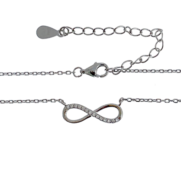 COLLAR INFINITO PLATA 1ª LEY 40 + 5 CM.