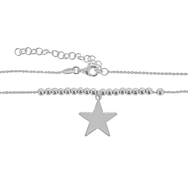 COLLAR ESTRELLA  PLATA 1ª LEY 40 + 5 CM.