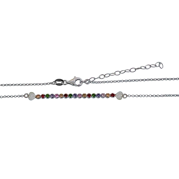 COLLAR RIVIERE COLOR PLATA 1ª LEY 40 + 5