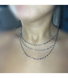 COLLAR CADENA OJITO 3 LARGOS  PLATA 1ª
