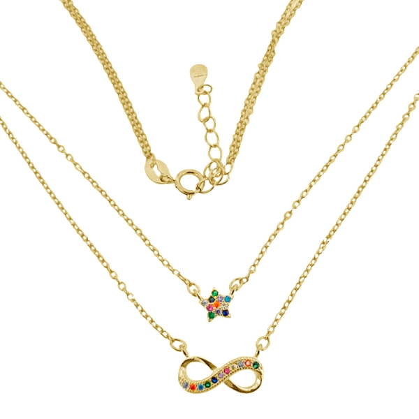 COLLAR INFINITO + ESTRELLA PLATA 1ª LEY