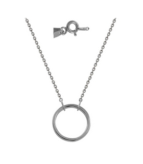 COLLAR DISCO CALADO PLATA 1ª LEY 15 MM