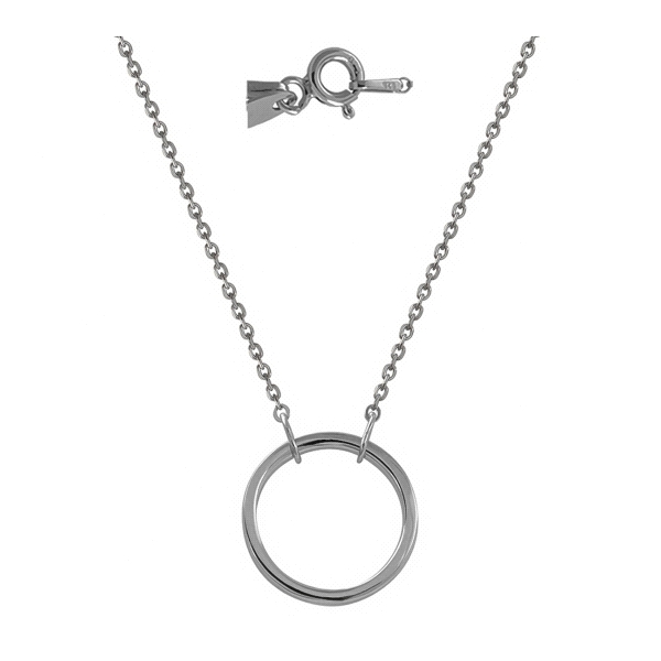 COLLAR DISCO CALADO PLATA 1ª LEY 15 MM