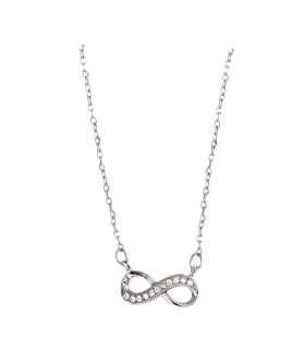 COLLAR INFINITO PLATA 1ª LEY 40 + 3 CM.