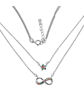 COLLAR INFINITO + ESTRELLA PLATA 1ª LEY