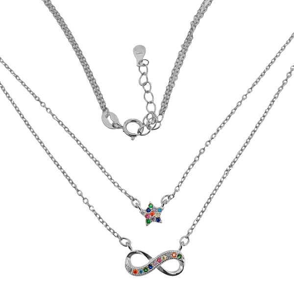COLLAR INFINITO + ESTRELLA PLATA 1ª LEY