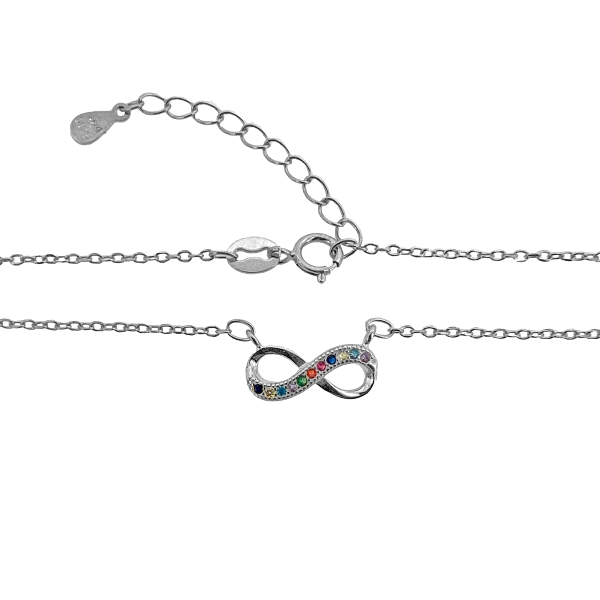 COLLAR INFINITO PLATA 1ª LEY 40 CM.