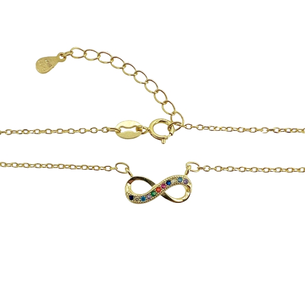COLLAR INFINITO PLATA 1ª LEY CHAPADA 40