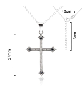 COLLAR MUJER CRUZ PLATA 1ª LEY 40 CM