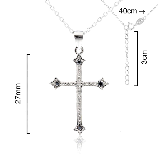 COLLAR MUJER CRUZ PLATA 1ª LEY 40 CM