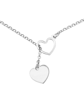 COLLAR ENAMORADOS PLATA CORAZON LEY