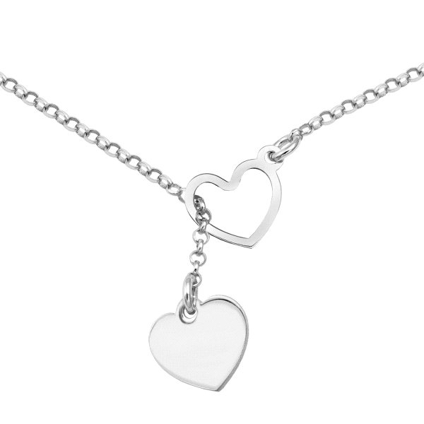 COLLAR ENAMORADOS PLATA CORAZON LEY
