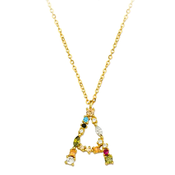 GARGANTILLA LETRA A PLATA 1ª LEY CHAPADA