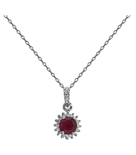 GARGANTILLA RUBI PLATA 1ª LEY 40+3 CM