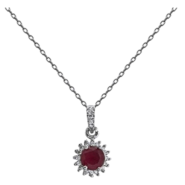 GARGANTILLA RUBI PLATA 1ª LEY 40+3 CM