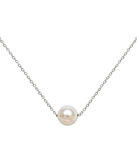 COLLAR PERLA PLATA 1ª LEY 40 + 4 CM