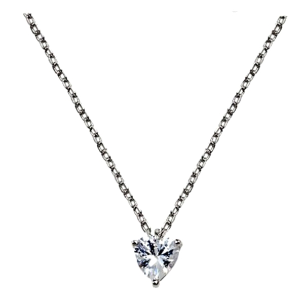 GARGANTILLA CORAZON PLATA 1ª LEY 40+3CM