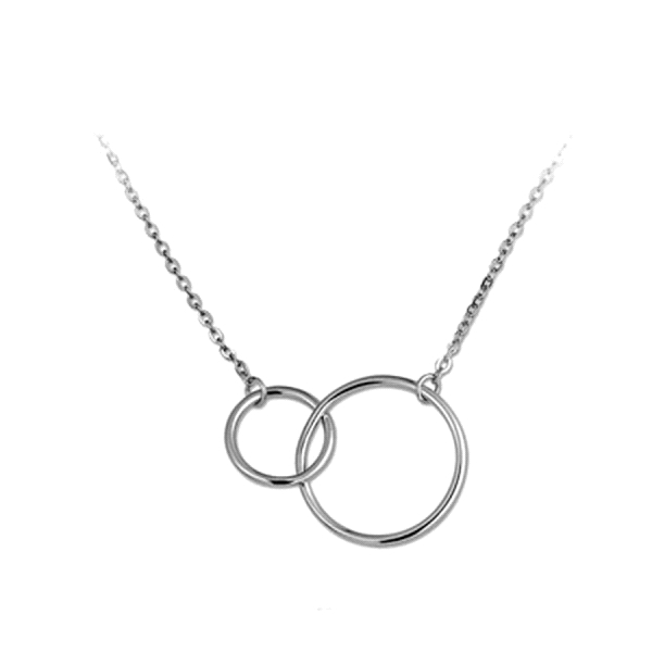 COLLAR DOBLE CIRCULO KARMA PLATA 1ª LEY