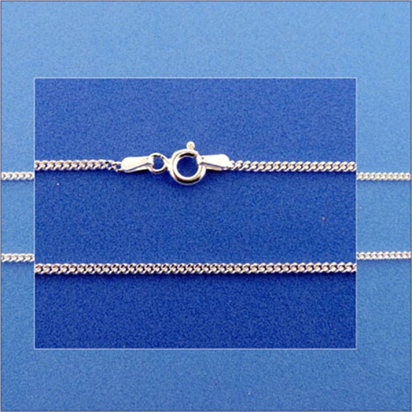 COLLAR CADENA BARBADA PLATA 1ª LEY 40 CM