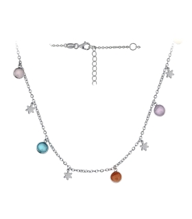 COLLAR ESTRELLAS PIEDRAS PLATA 1ª LEY 40